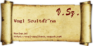 Vogl Szultána névjegykártya